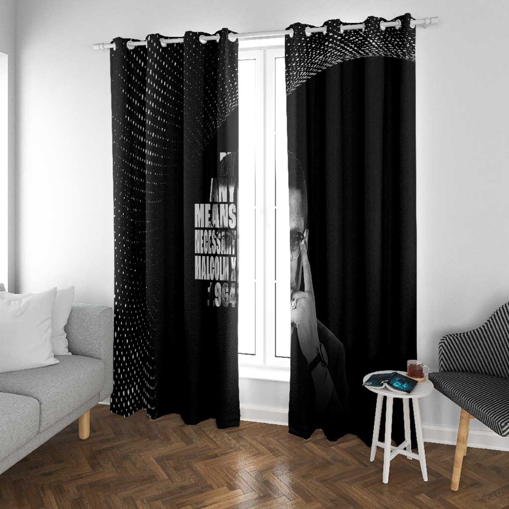 African America Heroes Malcolm X Window Curtain By Any Means Necessary - African Pride
