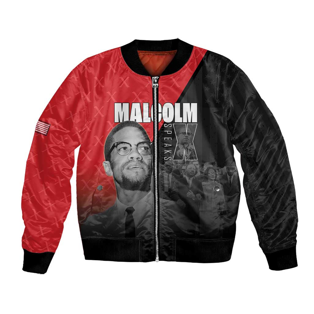 Malcolm X Speaks Bomber Jacket Legacy of the Civil Rights Leaders - African Pride