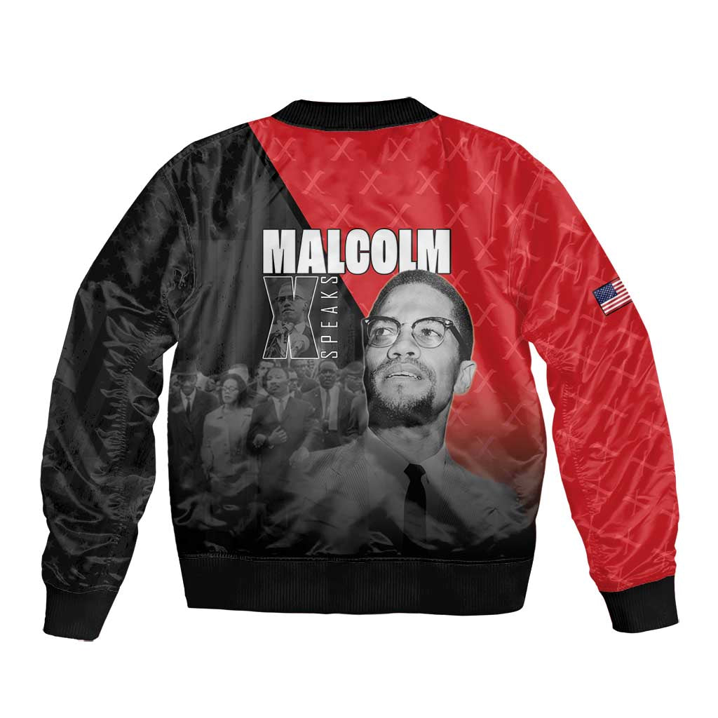 Malcolm X Speaks Bomber Jacket Legacy of the Civil Rights Leaders - African Pride