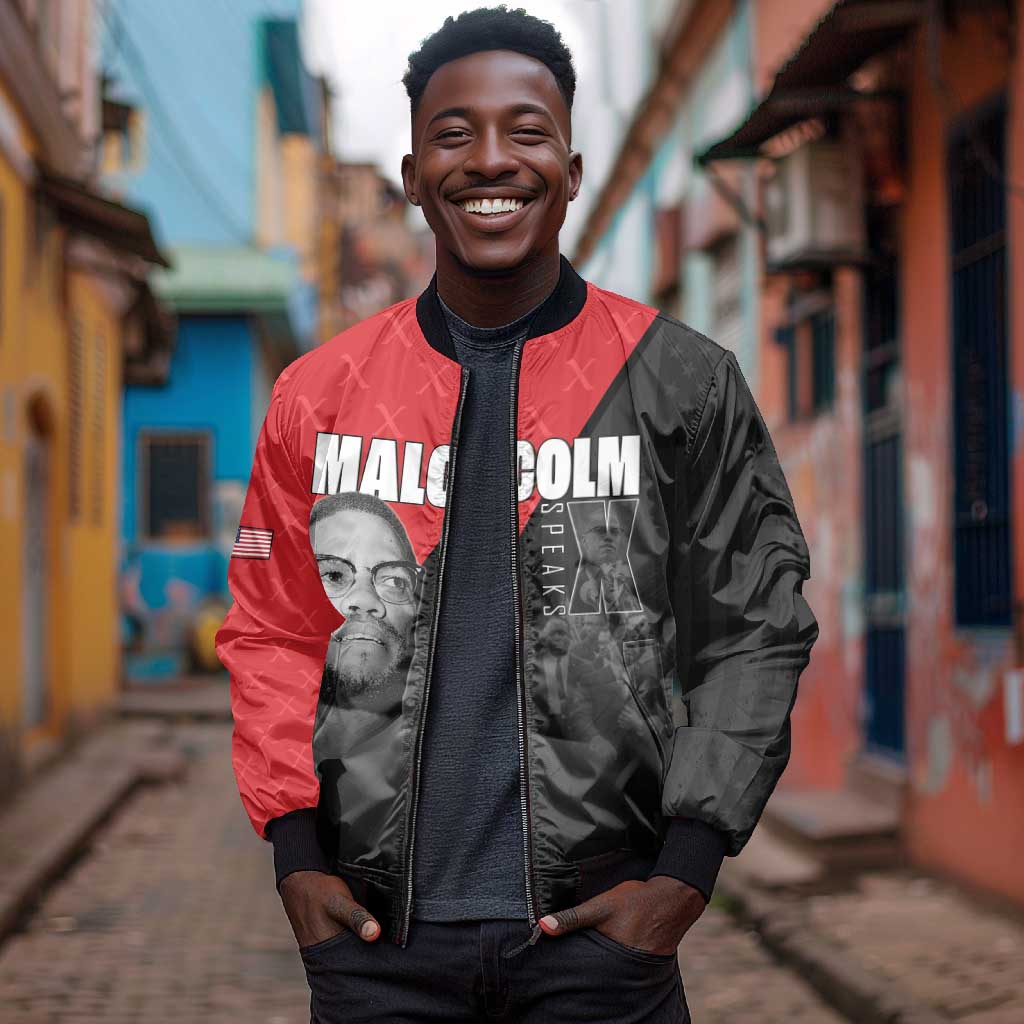 Malcolm X Speaks Bomber Jacket Legacy of the Civil Rights Leaders - African Pride