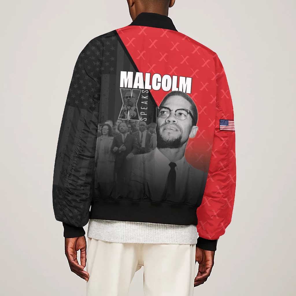 Malcolm X Speaks Bomber Jacket Legacy of the Civil Rights Leaders - African Pride