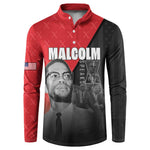 African America Heroes Button Sweatshirt Malcolm X Speaks