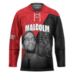 African America Heroes Hockey Jersey Malcolm X Speaks