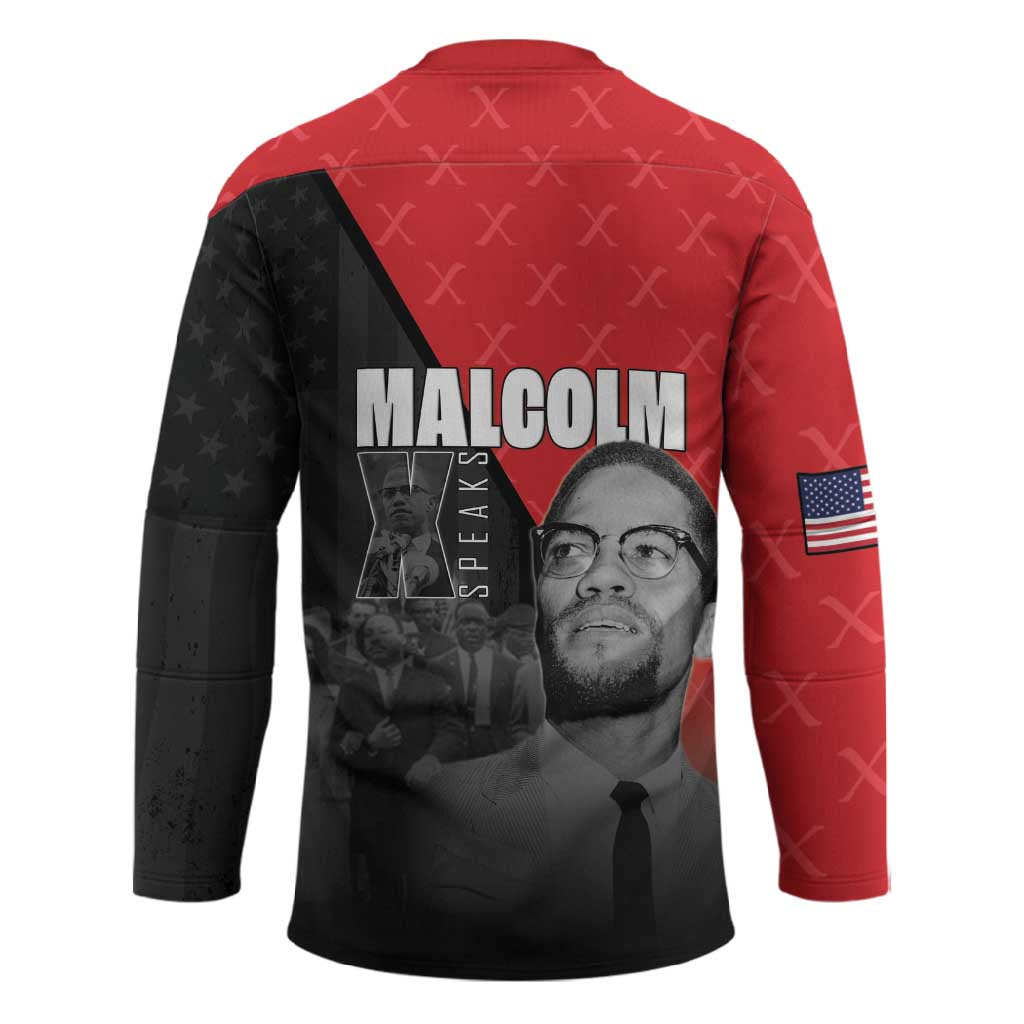 African America Heroes Hockey Jersey Malcolm X Speaks