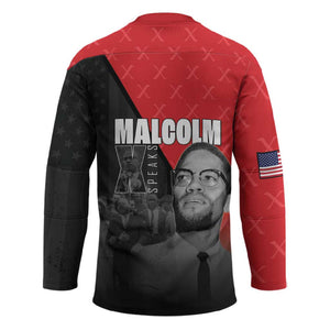 African America Heroes Hockey Jersey Malcolm X Speaks