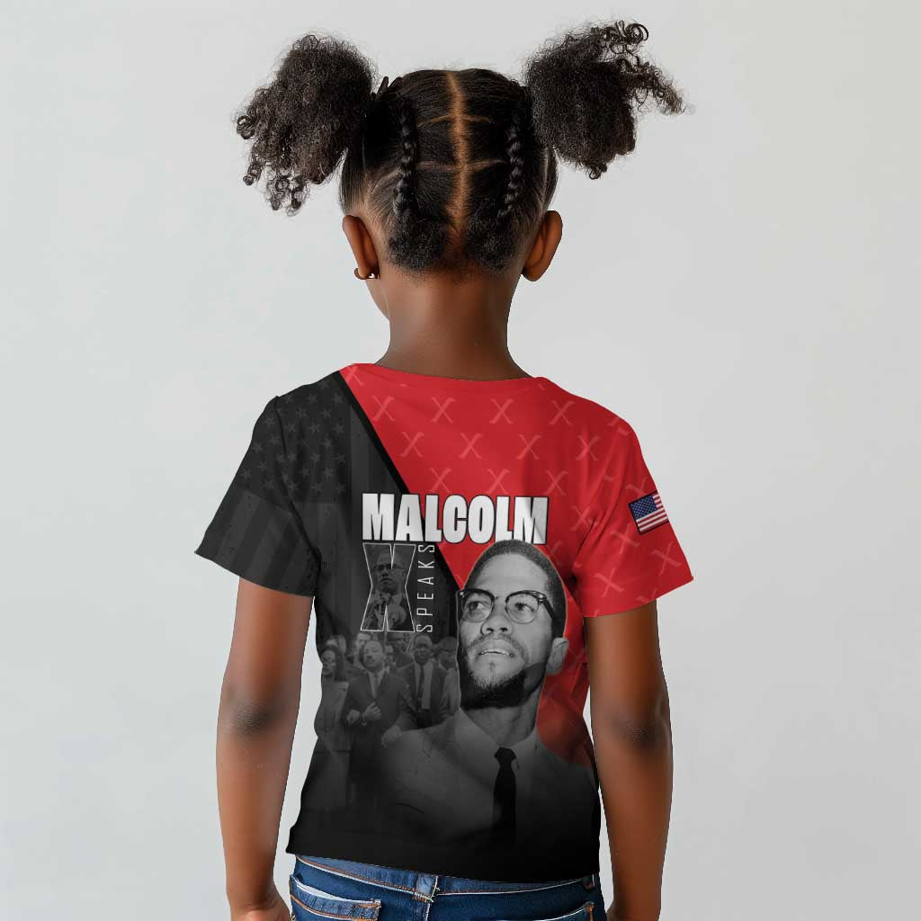 Malcolm X Speaks Kid T shirt Legacy of the Civil Rights Leaders LT15