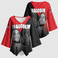 African America Heroes Kimono Sleeve Blouse Malcolm X Speaks