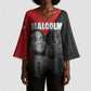 African America Heroes Kimono Sleeve Blouse Malcolm X Speaks