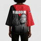 African America Heroes Kimono Sleeve Blouse Malcolm X Speaks