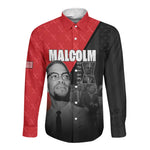 Malcolm X Speaks Long Sleeve Button Shirt Legacy of the Civil Rights Leaders - African Pride