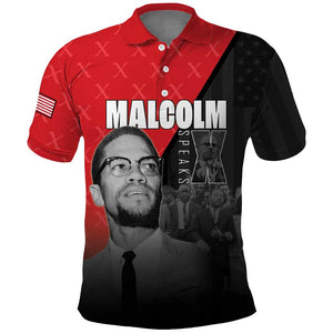 Malcolm X Speaks Polo Shirt Legacy of the Civil Rights Leaders LT15