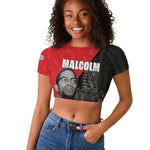 Malcolm X Speaks Raglan Cropped T shirt Legacy of the Civil Rights Leaders LT15