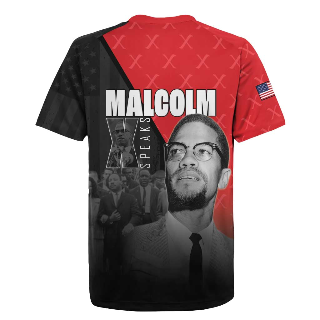 Malcolm X Speaks Rugby Jersey Legacy of the Civil Rights Leaders LT15