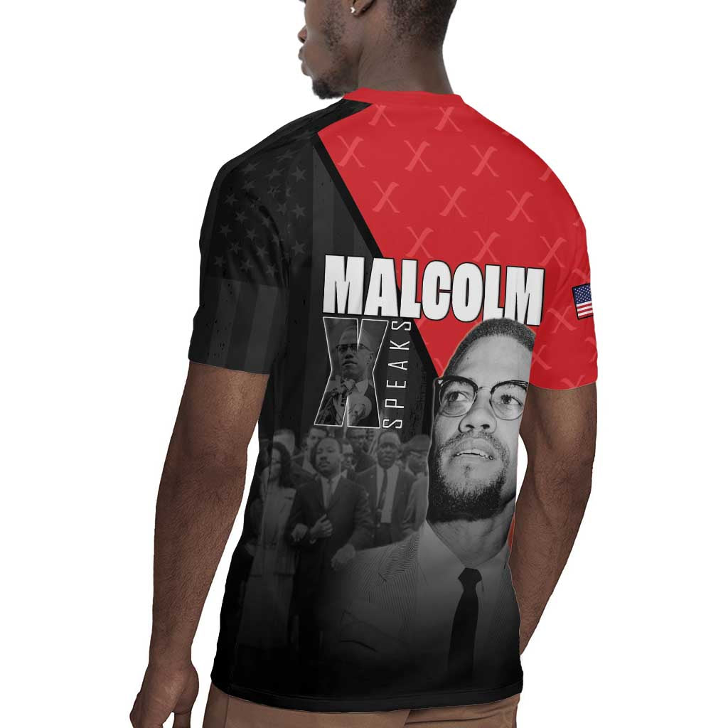 Malcolm X Speaks Rugby Jersey Legacy of the Civil Rights Leaders LT15