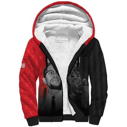 Malcolm X Speaks Sherpa Hoodie Legacy of the Civil Rights Leaders - African Pride