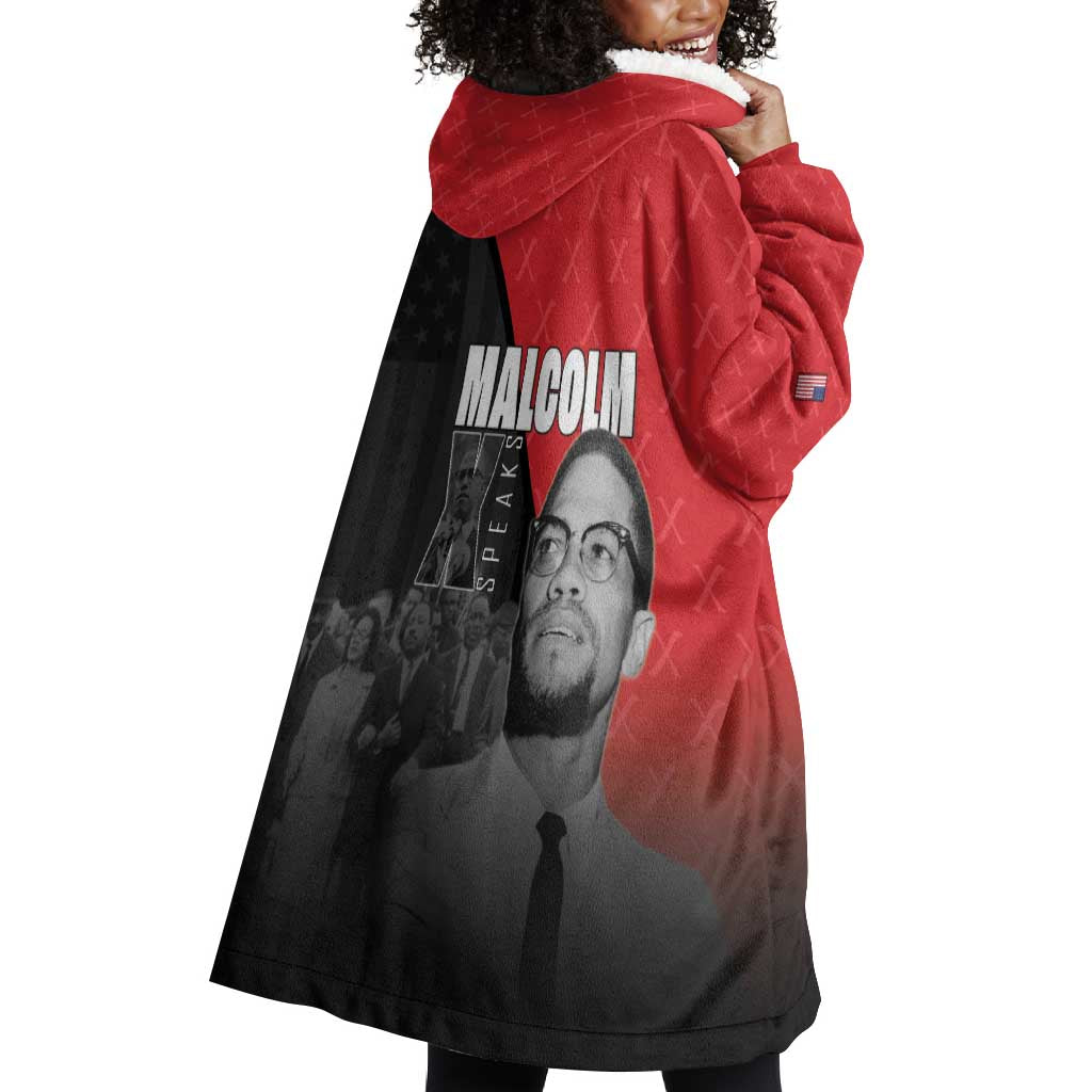 Malcolm X Speaks Wearable Blanket Hoodie Legacy of the Civil Rights Leaders - African Pride