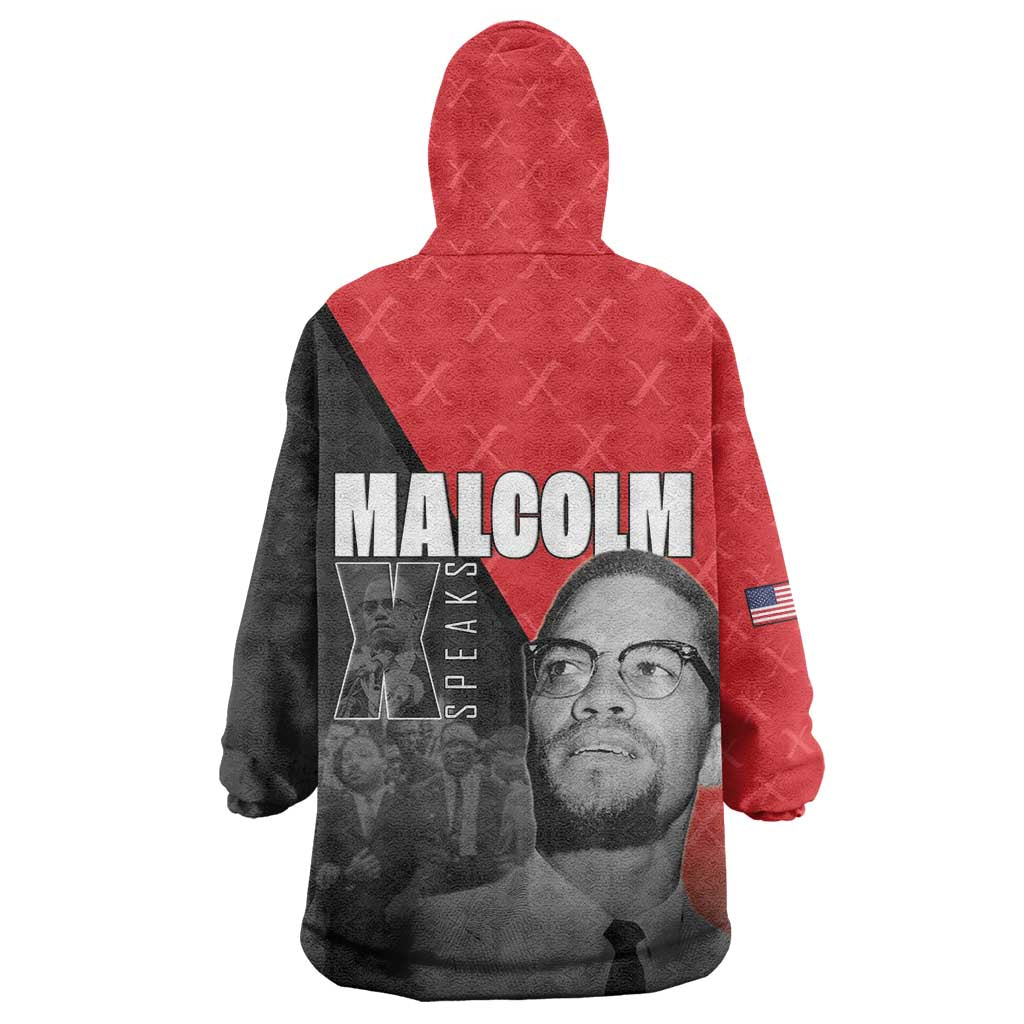 Malcolm X Speaks Wearable Blanket Hoodie Legacy of the Civil Rights Leaders - African Pride
