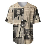 Malcolm X Vintage Newspaper Print Style Baseball Jersey LT15