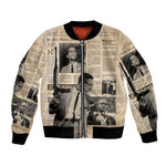 Malcolm X Vintage Newspaper Print Style Bomber Jacket - African Pride