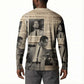 Malcolm X Button Sweatshirt Vintage Newspaper Print Style