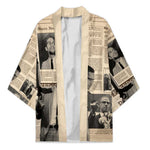 Malcolm X Kimono Vintage Newspaper Print Style