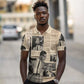 Malcolm X Vintage Newspaper Print Style Polo Shirt LT15