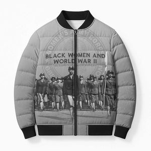 Black Women of World War II Bomber Puffer Jacket 6888th Central Postal Directory Battalion