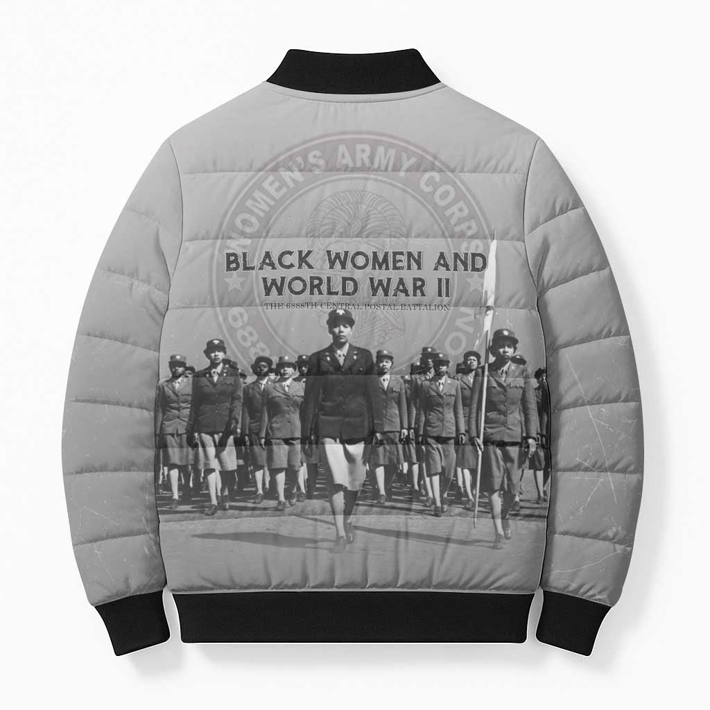 Black Women of World War II Bomber Puffer Jacket 6888th Central Postal Directory Battalion