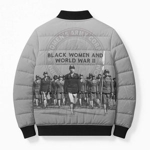 Black Women of World War II Bomber Puffer Jacket 6888th Central Postal Directory Battalion