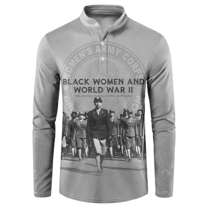 Black Women of World War II Button Sweatshirt 6888th Central Postal Directory Battalion
