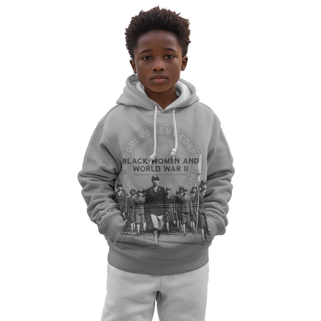 Black Women of World War II Kid Hoodie 6888th Central Postal Directory Battalion