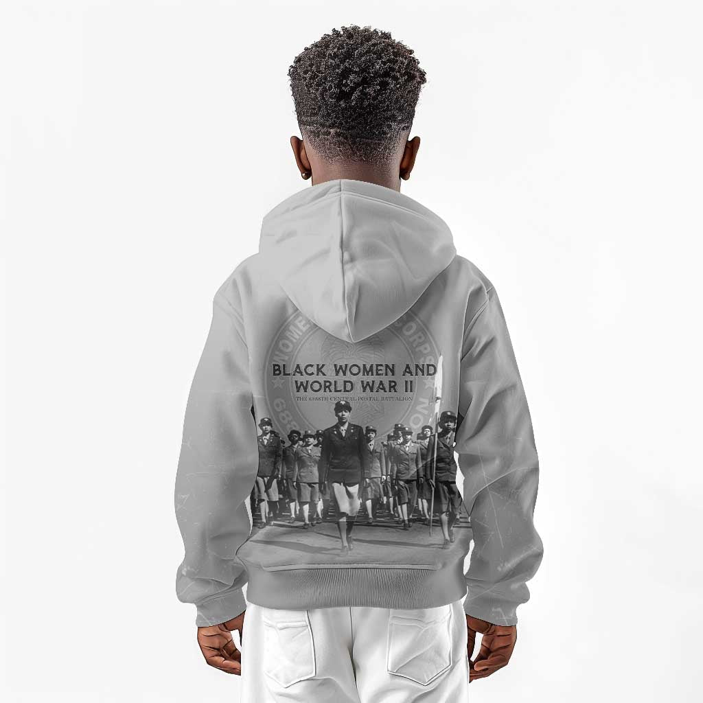 Black Women of World War II Kid Hoodie 6888th Central Postal Directory Battalion