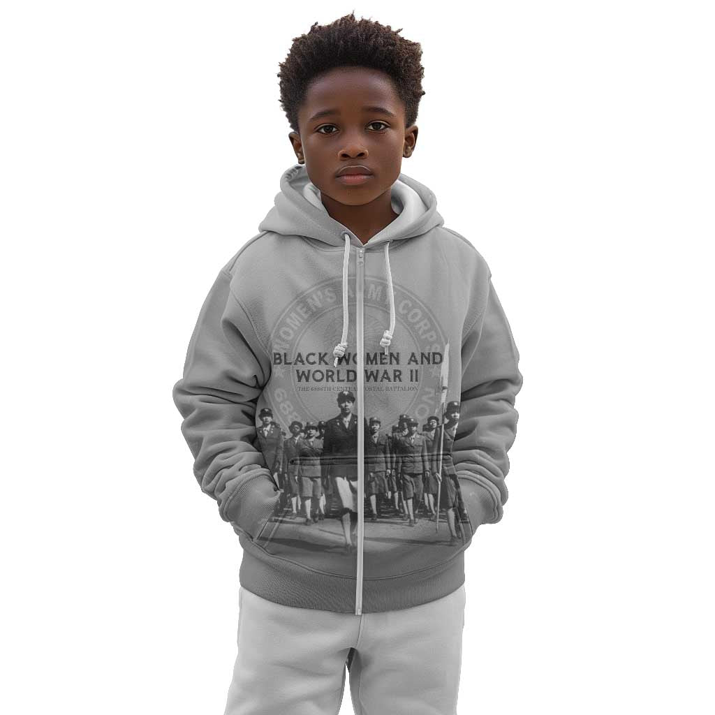 Black Women of World War II Kid Hoodie 6888th Central Postal Directory Battalion