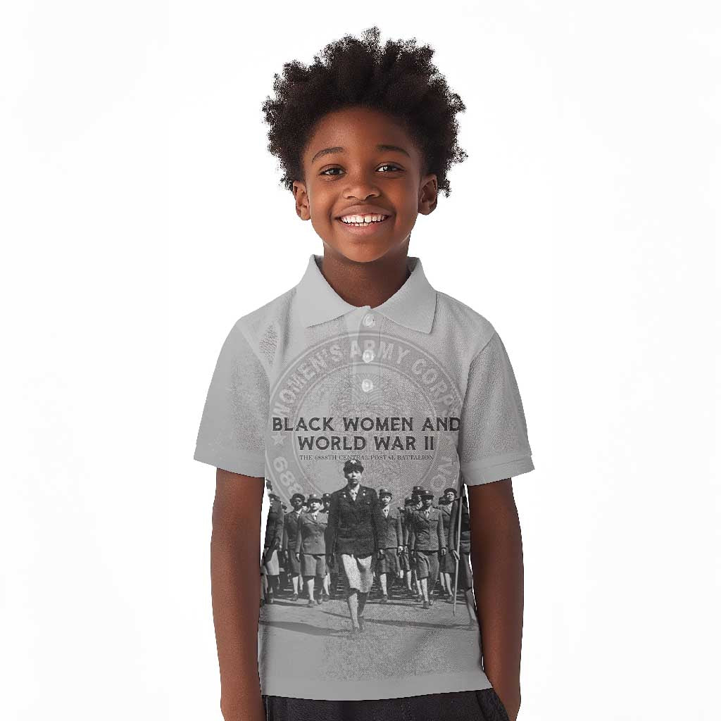 Black Women of World War II Kid Polo Shirt 6888th Central Postal Directory Battalion