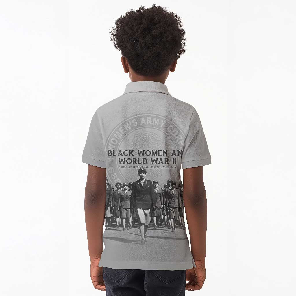 Black Women of World War II Kid Polo Shirt 6888th Central Postal Directory Battalion