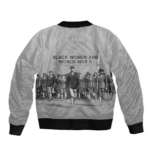 Black Women of World War II Sleeve Zip Bomber Jacket 6888th Central Postal Directory Battalion