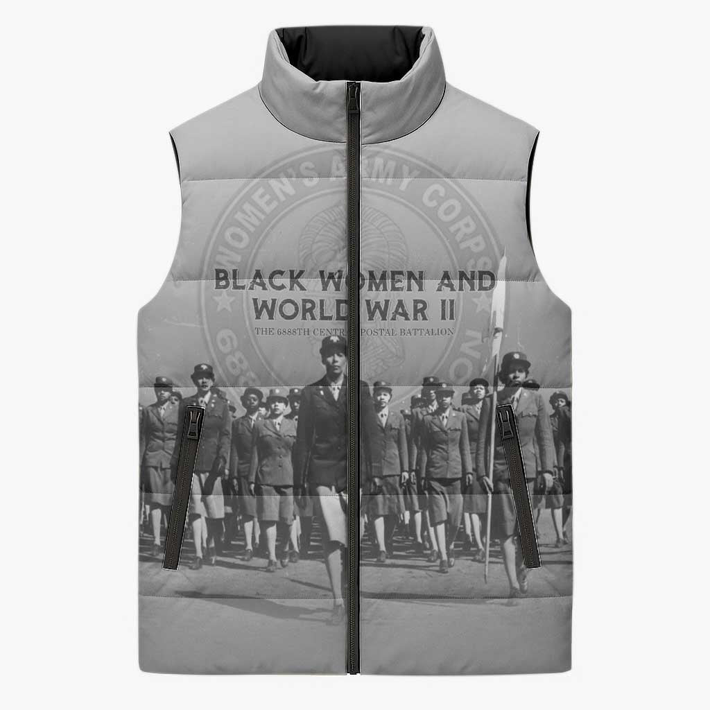 Black Women of World War II Sleeveless Puffer Jacket 6888th Central Postal Directory Battalion