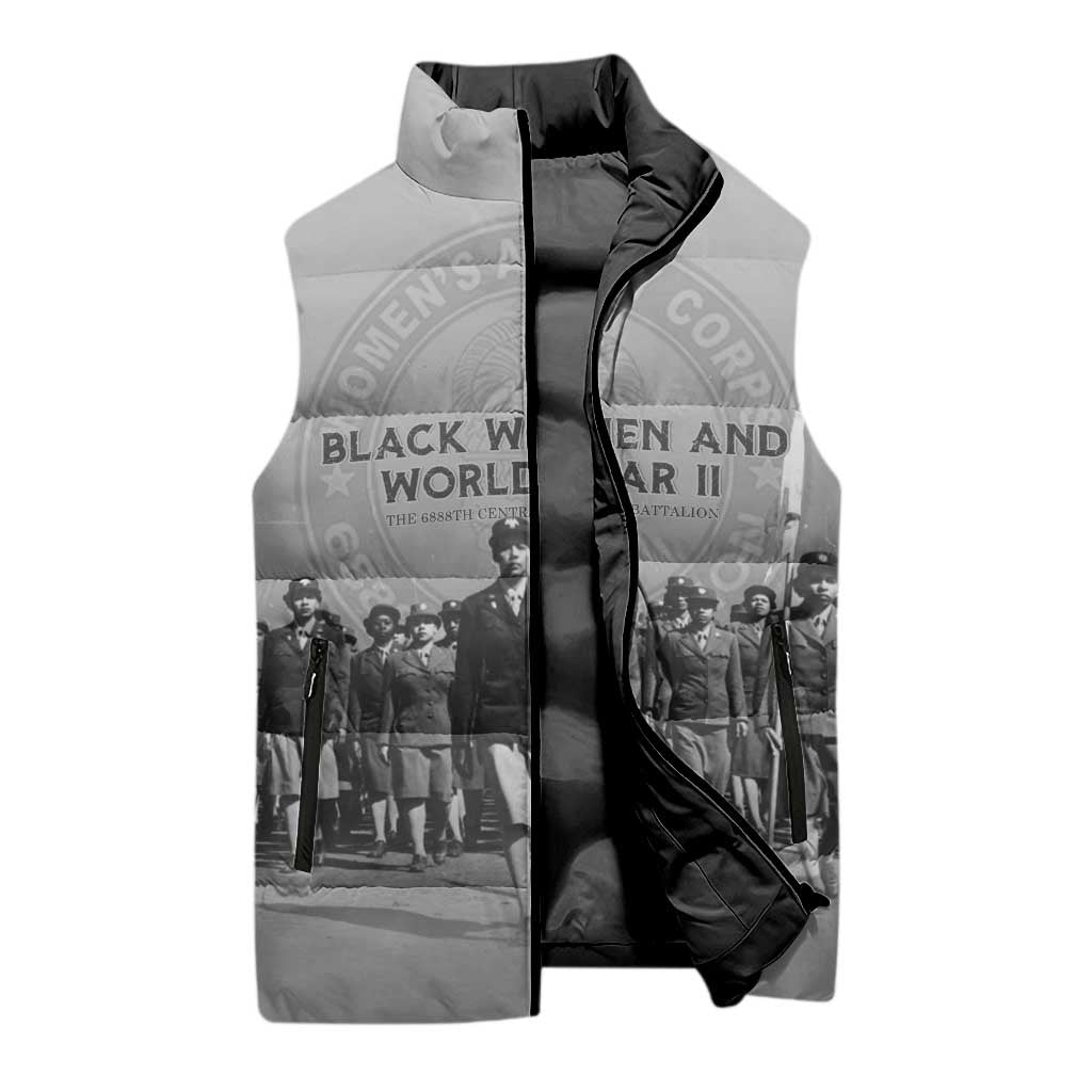 Black Women of World War II Sleeveless Puffer Jacket 6888th Central Postal Directory Battalion