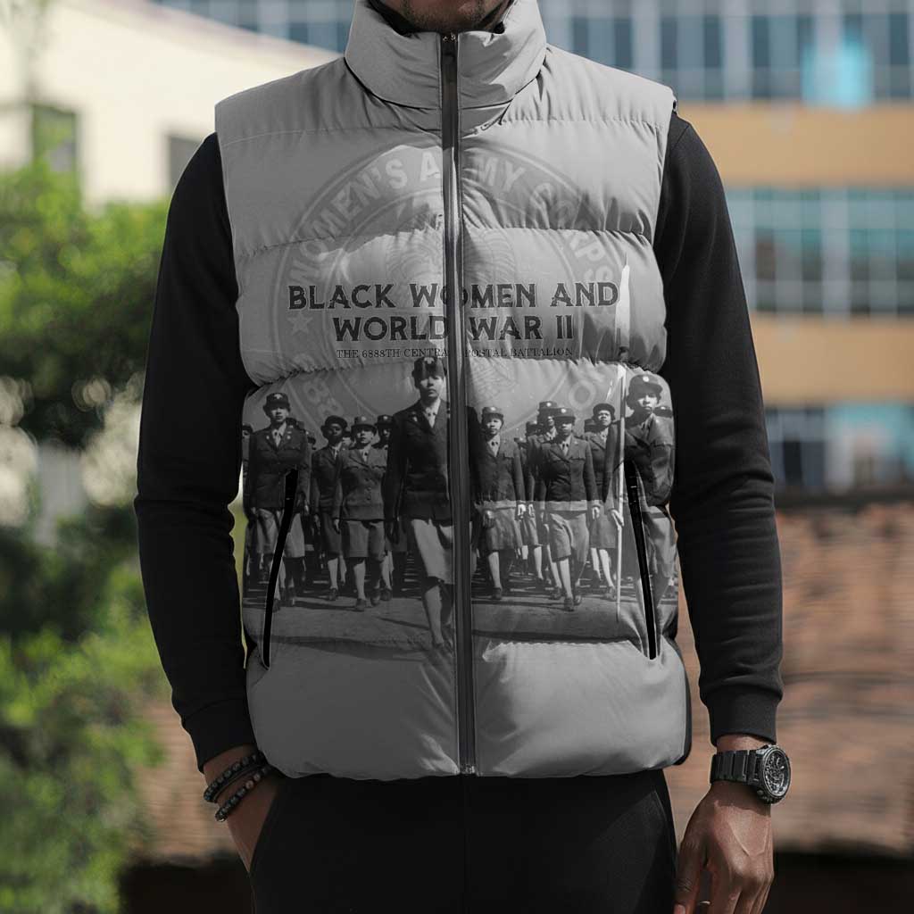 Black Women of World War II Sleeveless Puffer Jacket 6888th Central Postal Directory Battalion
