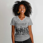Black Women of World War II Women V-Neck T-Shirt 6888th Central Postal Directory Battalion