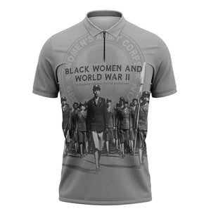 Black Women of World War II Zipper Polo Shirt 6888th Central Postal Directory Battalion