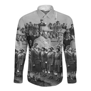 Six Triple Eight Long Sleeve Button Shirt Women of the Womens Army Corps