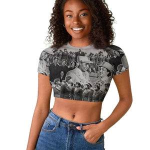 Six Triple Eight Raglan Cropped T shirt Women of the Womens Army Corps
