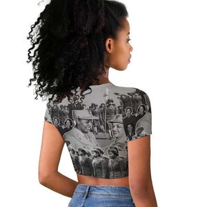 Six Triple Eight Raglan Cropped T shirt Women of the Womens Army Corps