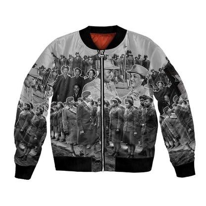 Six Triple Eight Sleeve Zip Bomber Jacket Women of the Womens Army Corps
