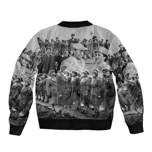 Six Triple Eight Sleeve Zip Bomber Jacket Women of the Womens Army Corps