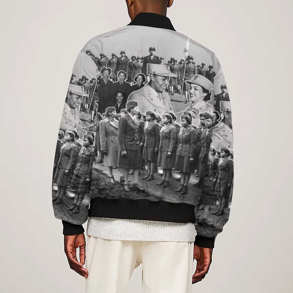 Six Triple Eight Sleeve Zip Bomber Jacket Women of the Womens Army Corps