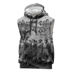 Six Triple Eight Sleeveless Hoodie Women of the Womens Army Corps