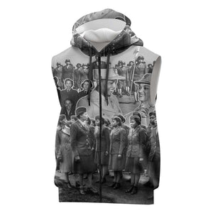 Six Triple Eight Sleeveless Zip Hoodie Women of the Womens Army Corps