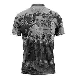 Six Triple Eight Zipper Polo Shirt Women of the Womens Army Corps